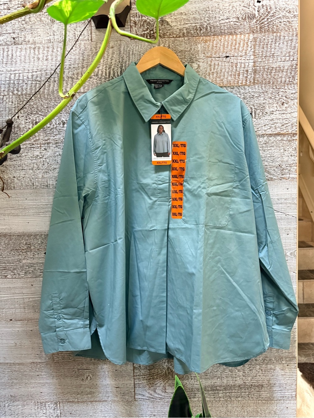 French Connection | NWT Classic Button-Up Shirt - Women's XXL, Baby Blue